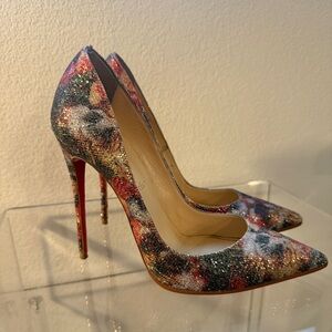 Christian Louboutin Multicolor Glitter Pointed-Toe Stilettos